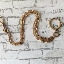 Cargar imagen en el visor de la galería, Antique 14ct Rolled Rose Gold Fancy Link Short Watch Chain. Edwardian Engraved Albertina, Dog Clip &amp; Large Bolt Ring. Watch Chain Bracelet
