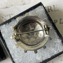 画像をギャラリービューアに読み込む, Antique Victorian Silver &amp; Pearl Sweetheart Brooch. Aesthetic Engraved Ivy Domed Button Brooch. Sterling Silver Small Round Lapel/Collar Pin
