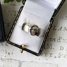 画像をギャラリービューアに読み込む, Antique English Silver Wide Band Buckle Ring, 1901 Hallmarks. Victorian Sterling Silver Unisex Ring. Chunky D-Band Ring, Size UK P-1/2, US 8
