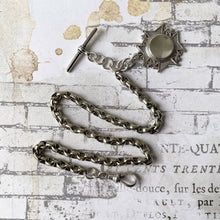 画像をギャラリービューアに読み込む, Victorian Silver Belcher Watch Chain &amp; Cross Pattée Fob
