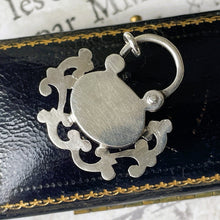 Load image into Gallery viewer, Antique Victorian Silver Micro Mosaic &amp; Whitby Jet Padlock. Antique Sterling Silver Padlock Necklace Pendant. Victorian Bracelet Padlock
