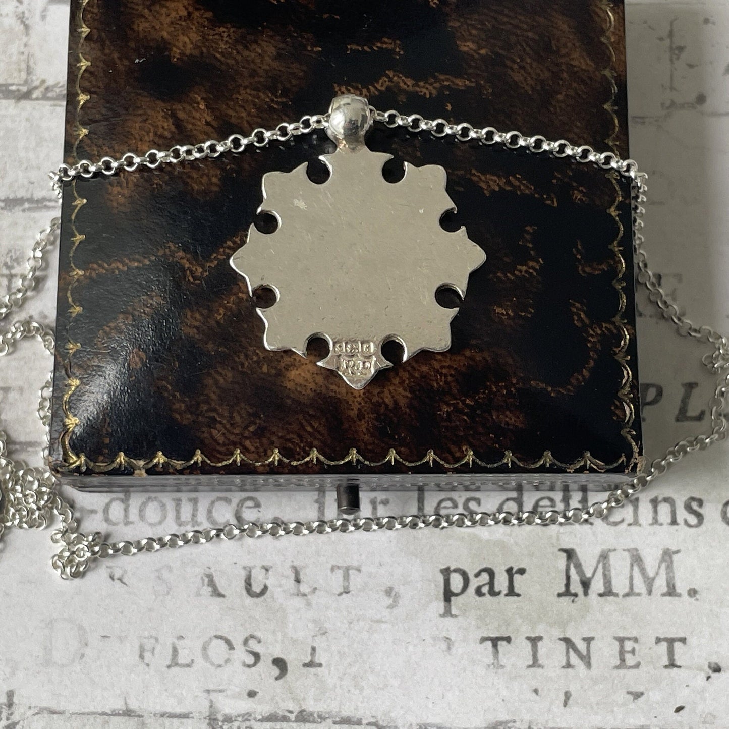 Antique Edwardian Silver Eight Point Cross Pendant Fob Necklace. Circa 1906 Sterling Silver Floral Engraved Fancy Maltese Cross Lady’s Fob