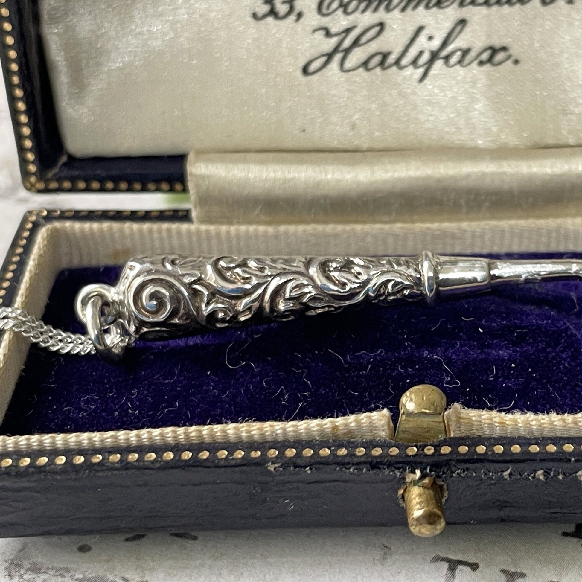 Victorian Miniature Silver Button Hook Pendant. Antique English Sterling Silver Chatelaine Accessory. Silver Novelty Pendant Necklace.