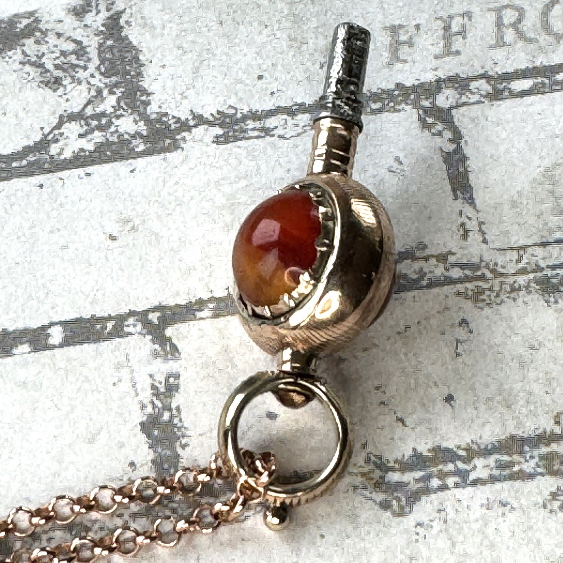 Georgian 18ct Gold Carnelian Swivel Watch Key Pendant. Antique Scottish Agate Fob Pendant Charm. 18ct Rose Gold Pocket Watch Winder Key