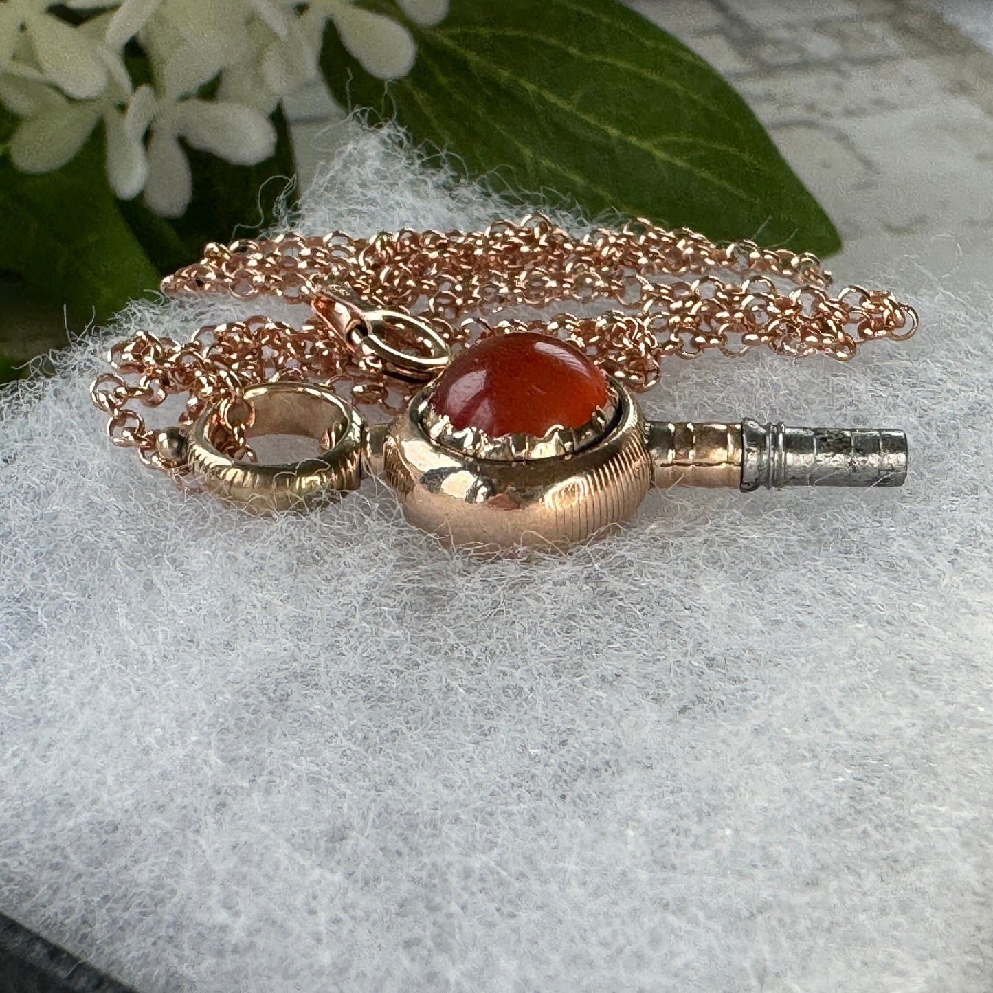 Georgian 18ct Gold Carnelian Swivel Watch Key Pendant. Antique Scottish Agate Fob Pendant Charm. 18ct Rose Gold Pocket Watch Winder Key