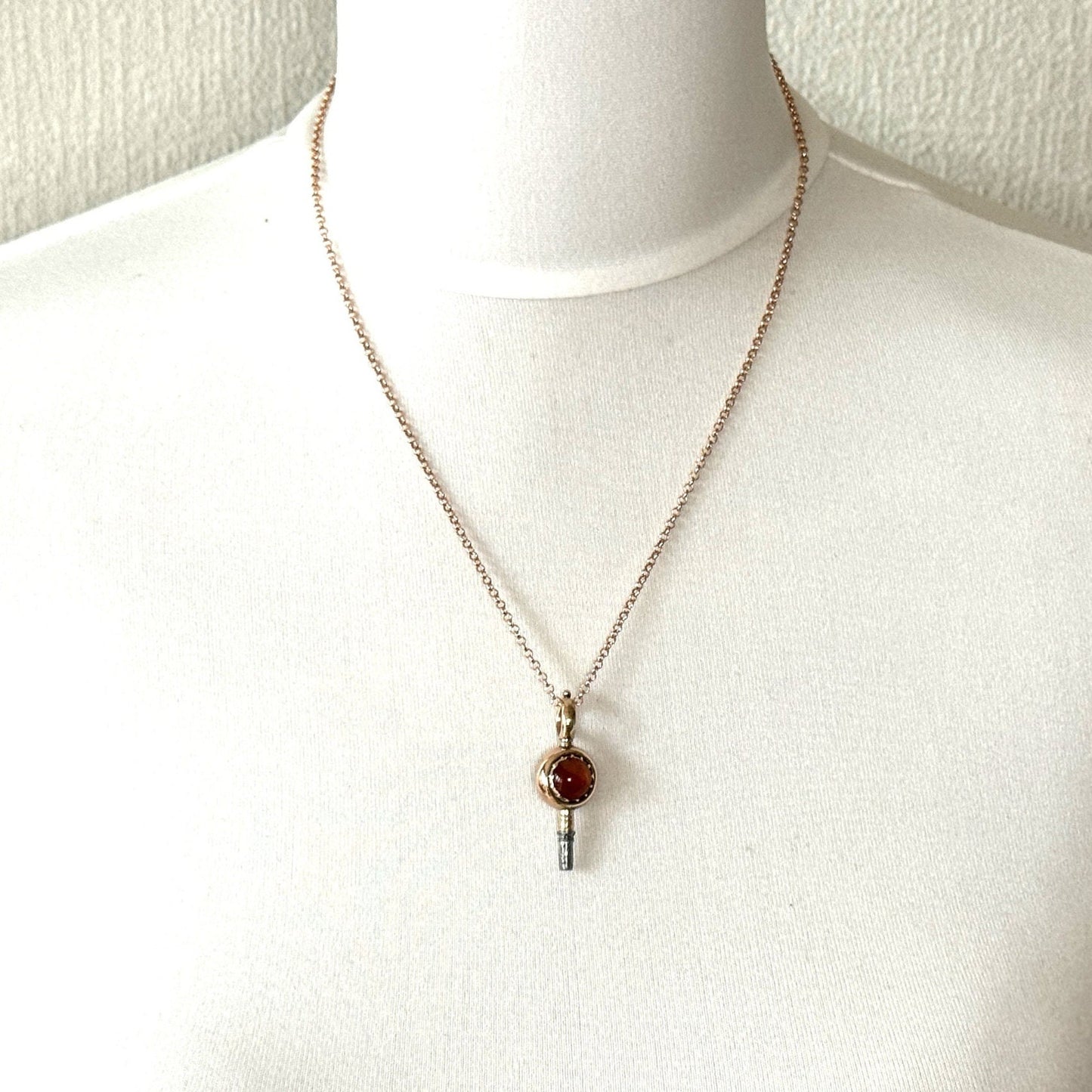 Georgian 18ct Gold Carnelian Swivel Watch Key Pendant. Antique Scottish Agate Fob Pendant Charm. 18ct Rose Gold Pocket Watch Winder Key