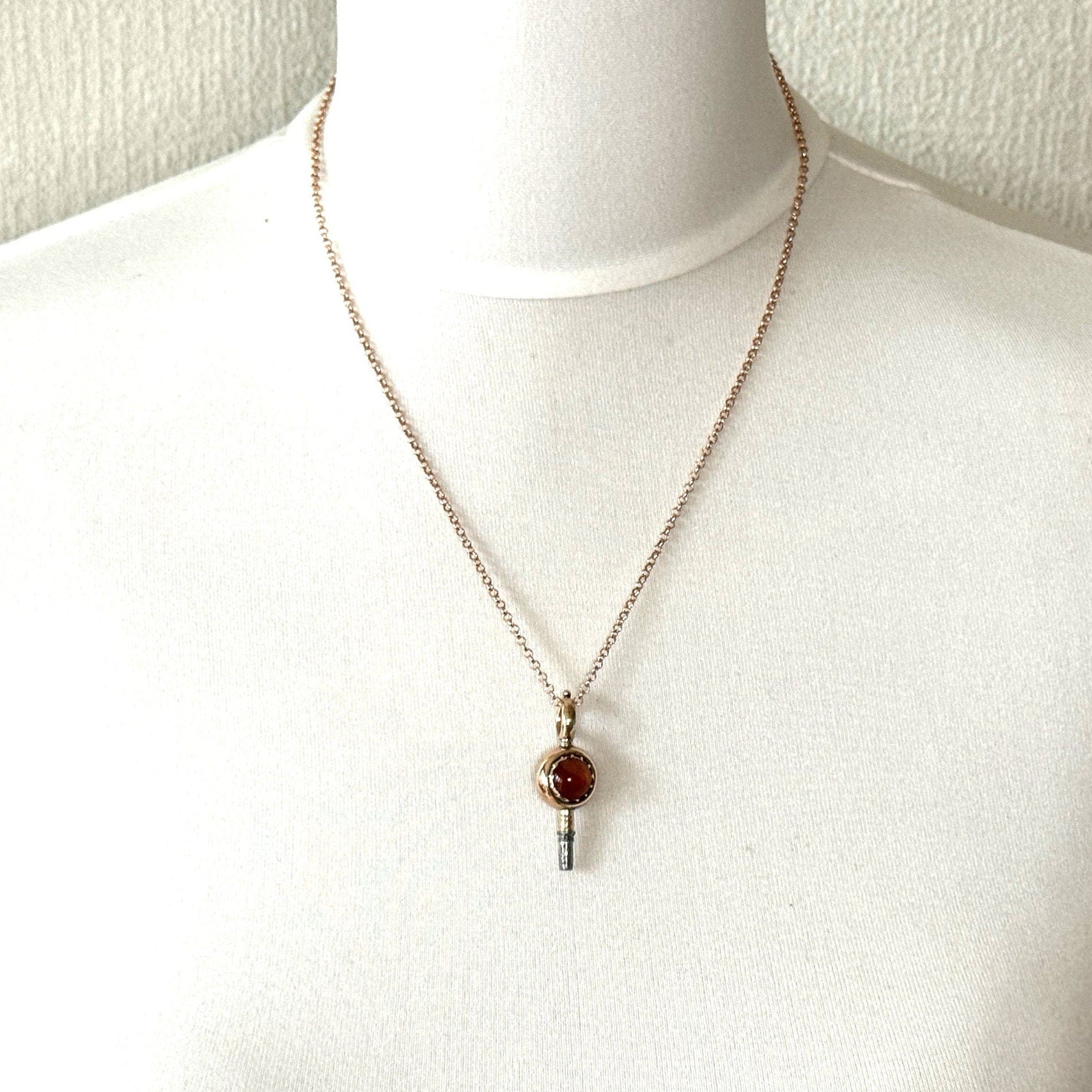 Georgian 18ct Gold Carnelian Swivel Watch Key Pendant. Antique Scottish Agate Fob Pendant Charm. 18ct Rose Gold Pocket Watch Winder Key