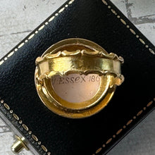 Load image into Gallery viewer, Victorian 18ct Gold English Bulldog Portrait Miniature Ring By William Essex. Antique Enamelled Dog Mourning Ring, Signed William Essex 1862
