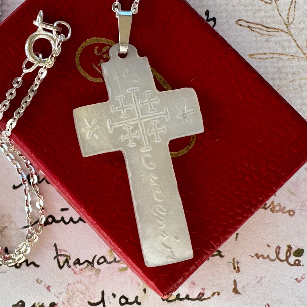 Antique Victorian Bethlehem Cross Necklace