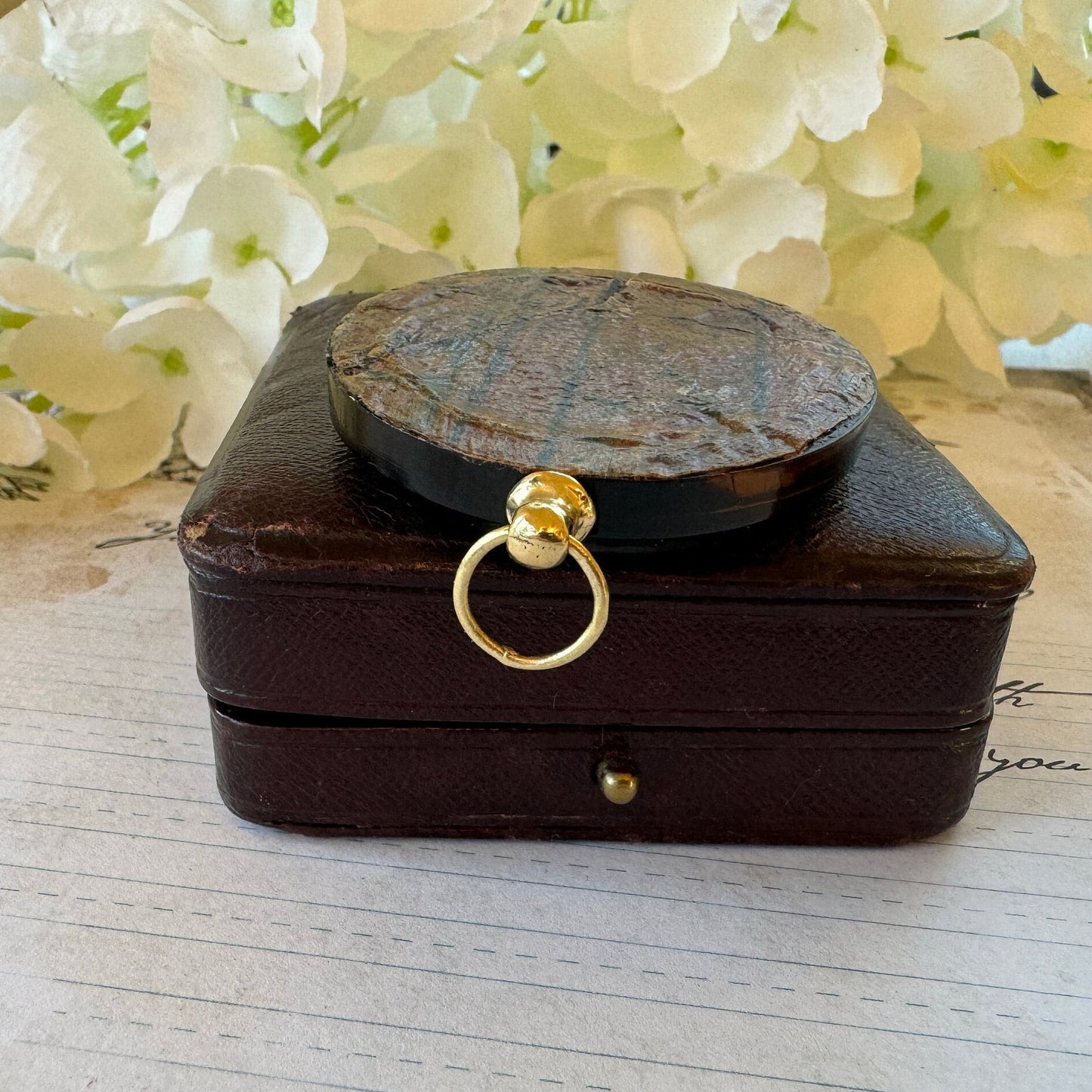 Antique Georgian British Portrait Miniature Pendant, Lady Georgiana Duchess of Devonshire. Faux Tortoiseshell Picture Locket Pendant c1780
