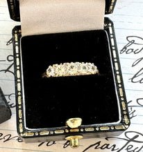 Load image into Gallery viewer, Antique White Zircon 9ct Gold Half Hoop Ring

