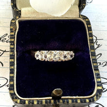 Lade das Bild in den Galerie-Viewer, Antique White Zircon 9ct Gold Half Hoop Ring
