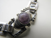 Load image into Gallery viewer, 1940s Mexican Silver &amp; Amethyst Bracelet, Taxco. - MercyMadge
